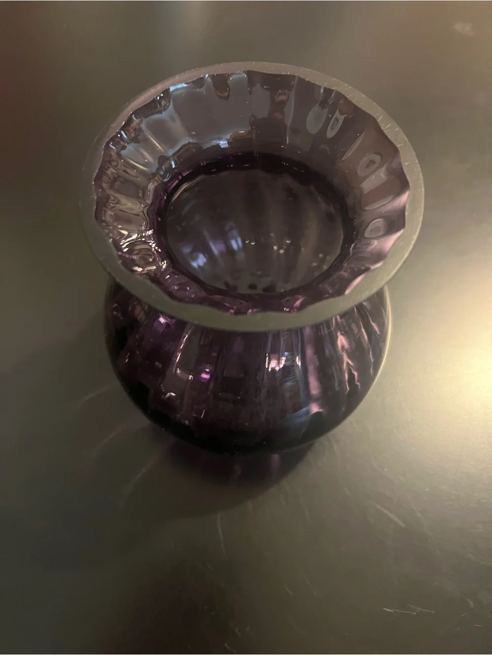 Purple Glass Decorative Bud Vase - Home Accents